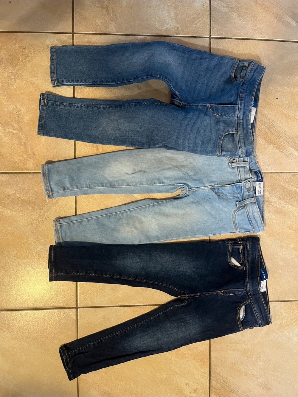 Old Navy Kids Jeans Trio - Dark Blue, Medium Blue, Light Blue